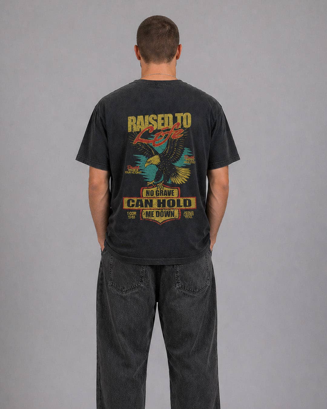 “Raised to Life” Comfort Colors Tee — Vintage Black