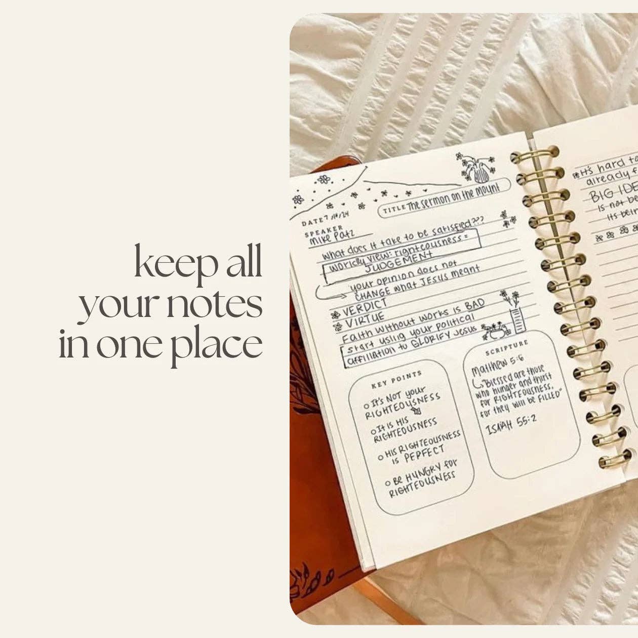 Church Notes Journal - Black Leatherette