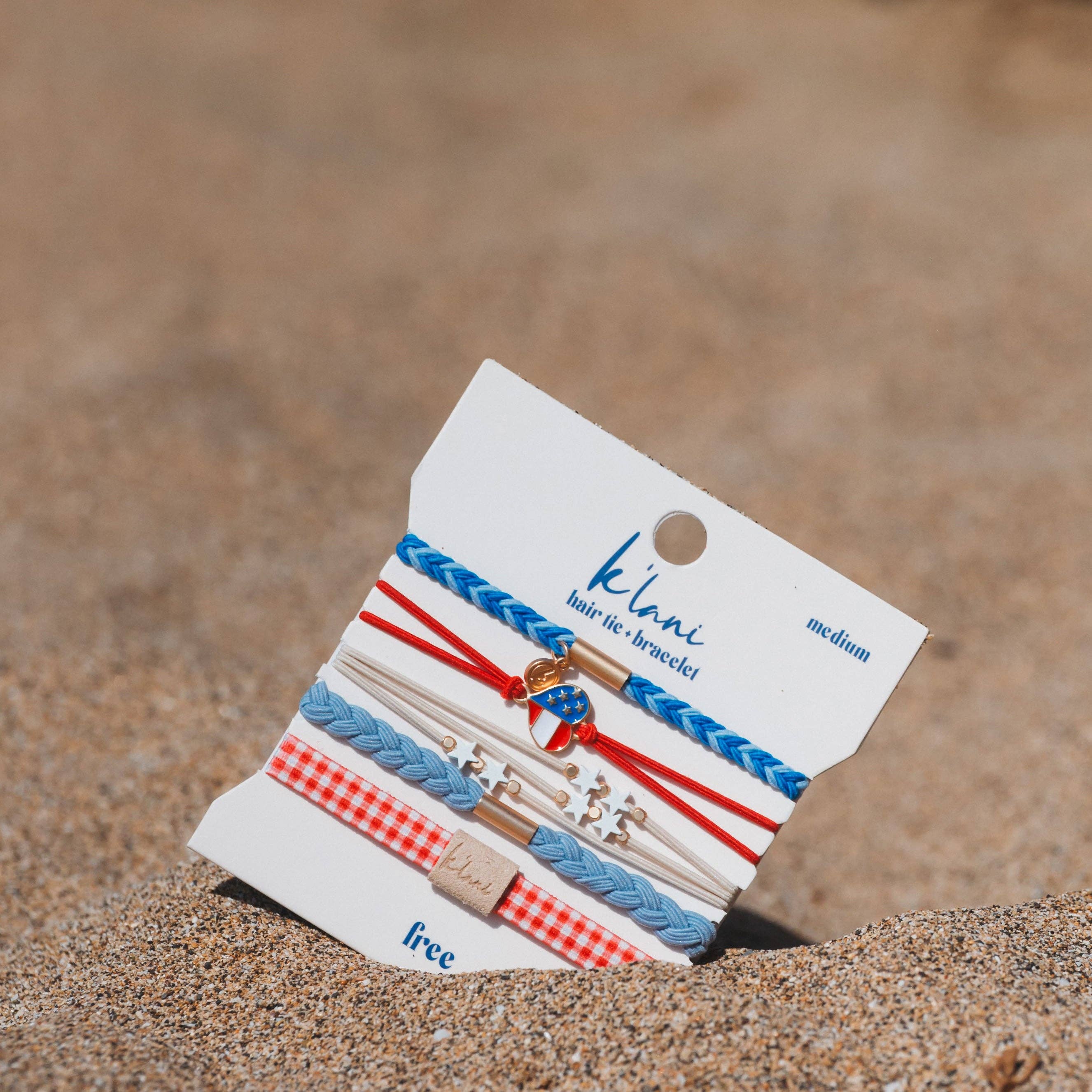 "Free" Patriotic Hair Tie Bracelets