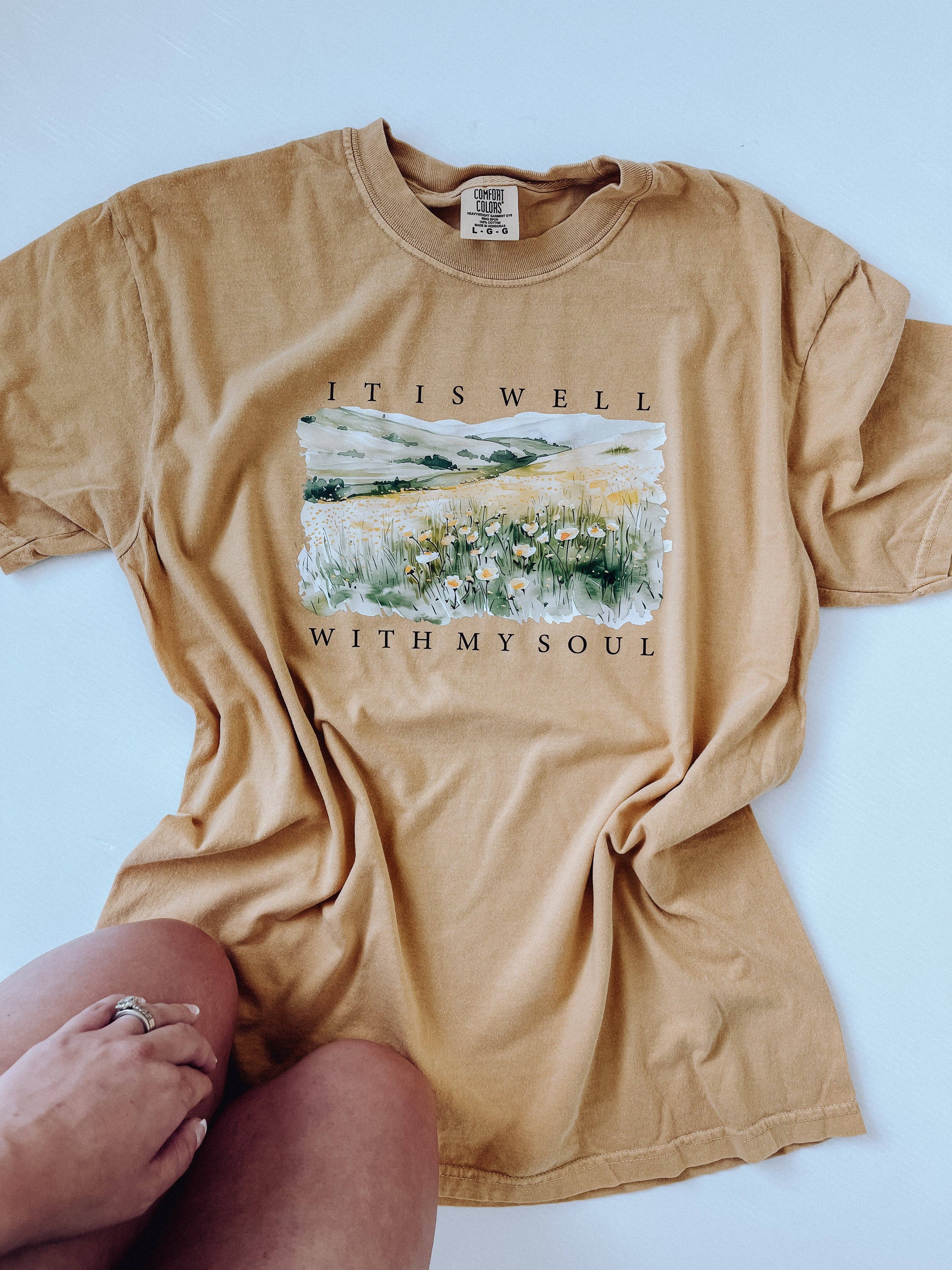 It Is Well Tee — Mustard