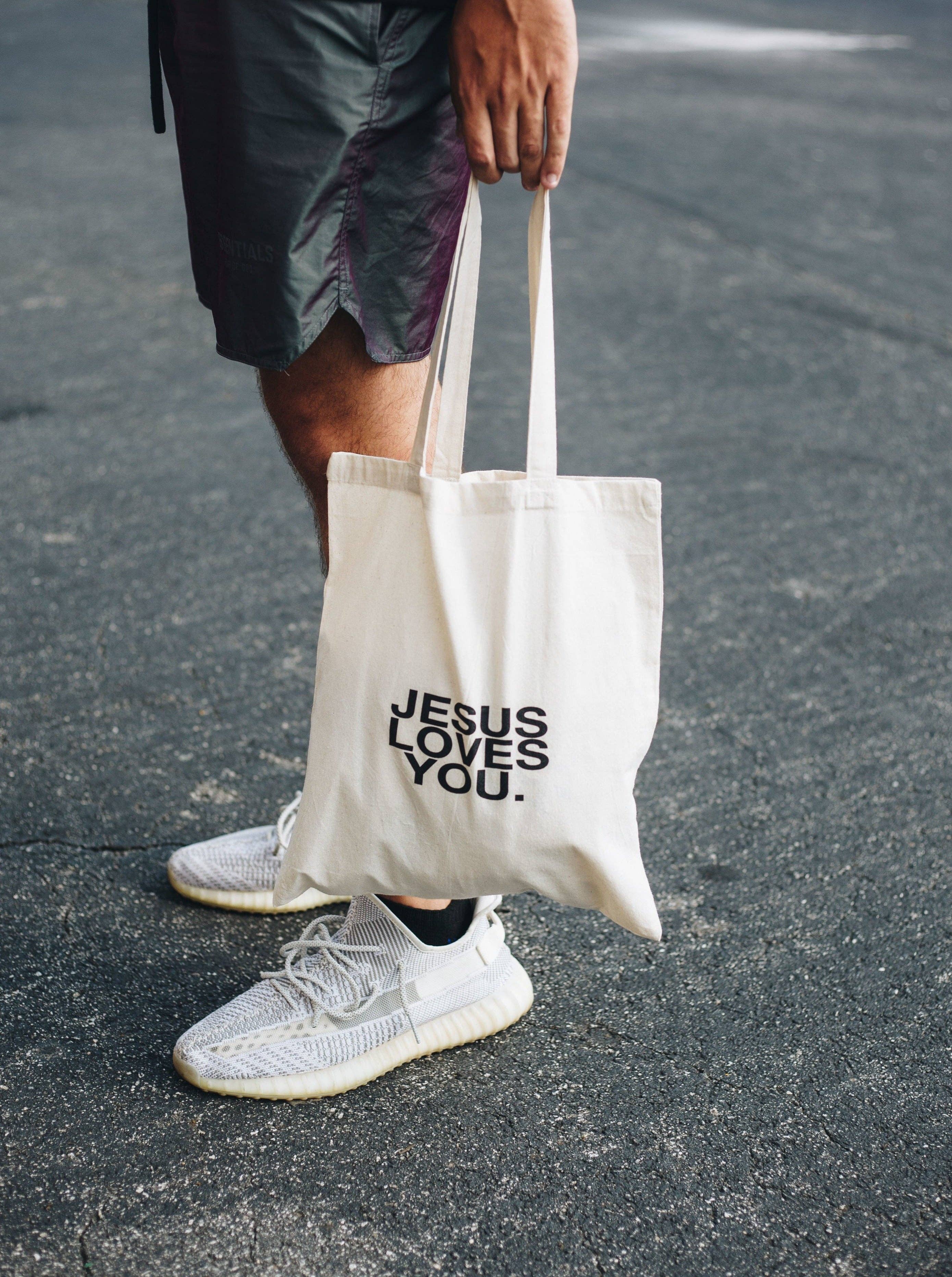 Jesus Loves You Premium Canvas Tote Bag