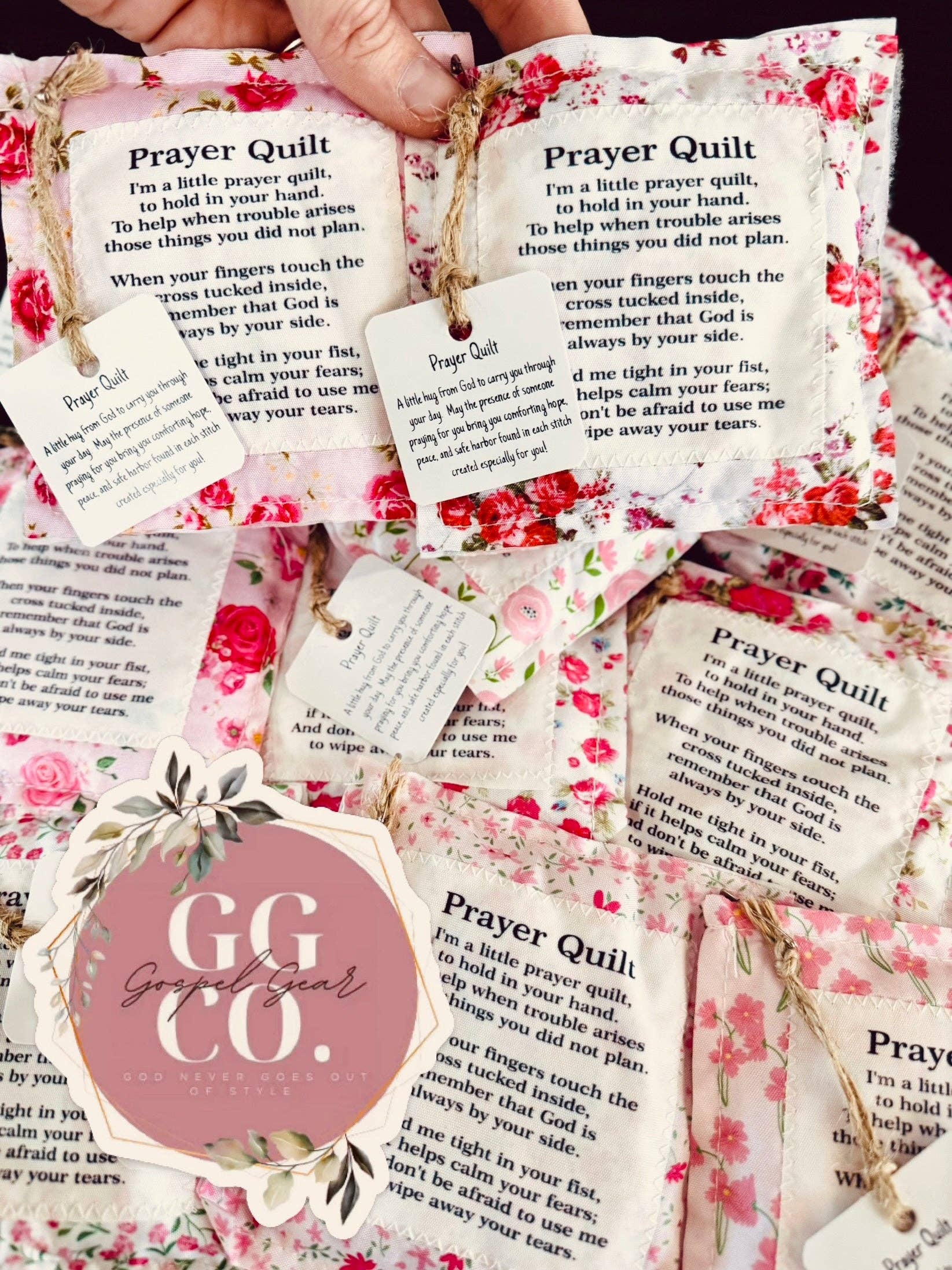Floral Pink Pocket Prayer Quilt
