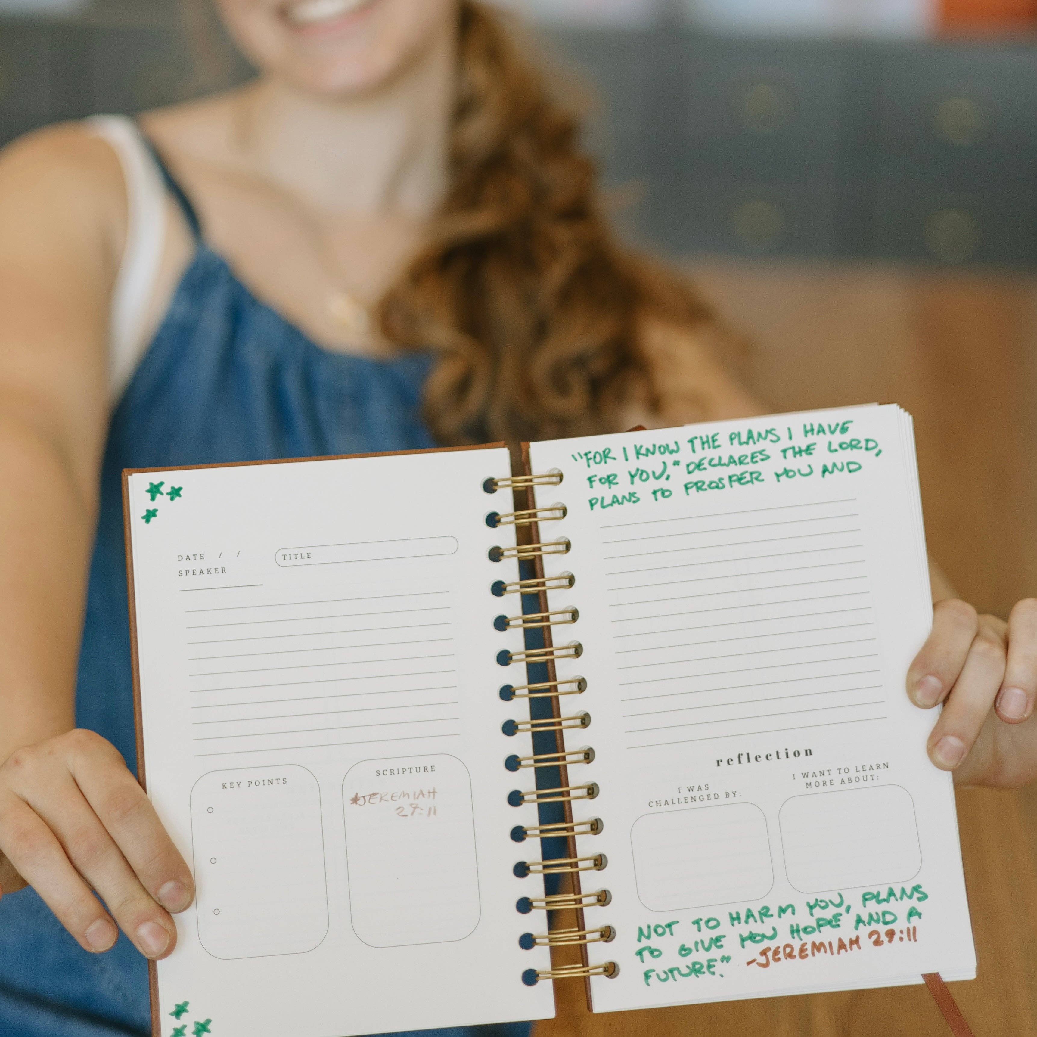 Church Notes Journal - Black Leatherette