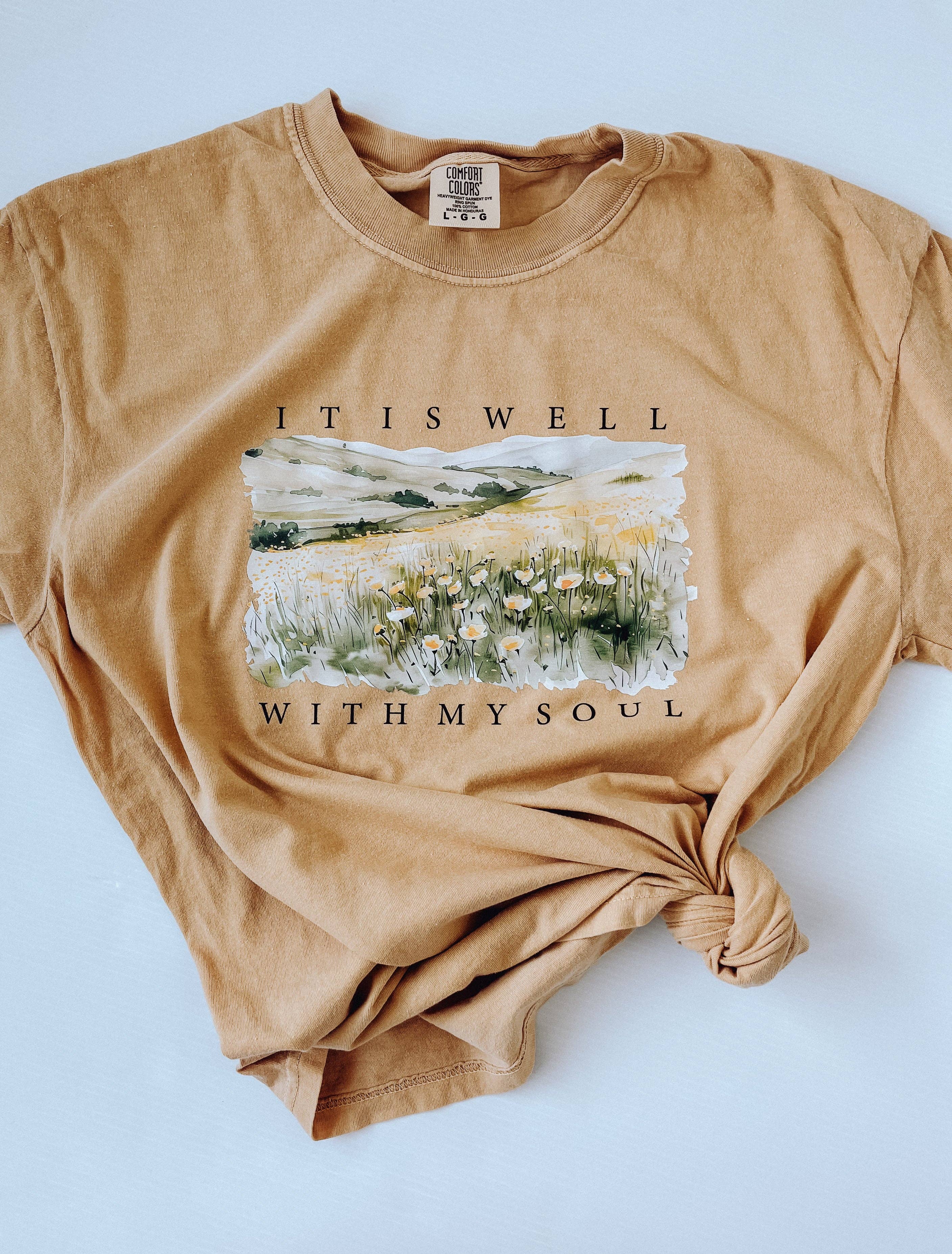 It Is Well Tee — Mustard