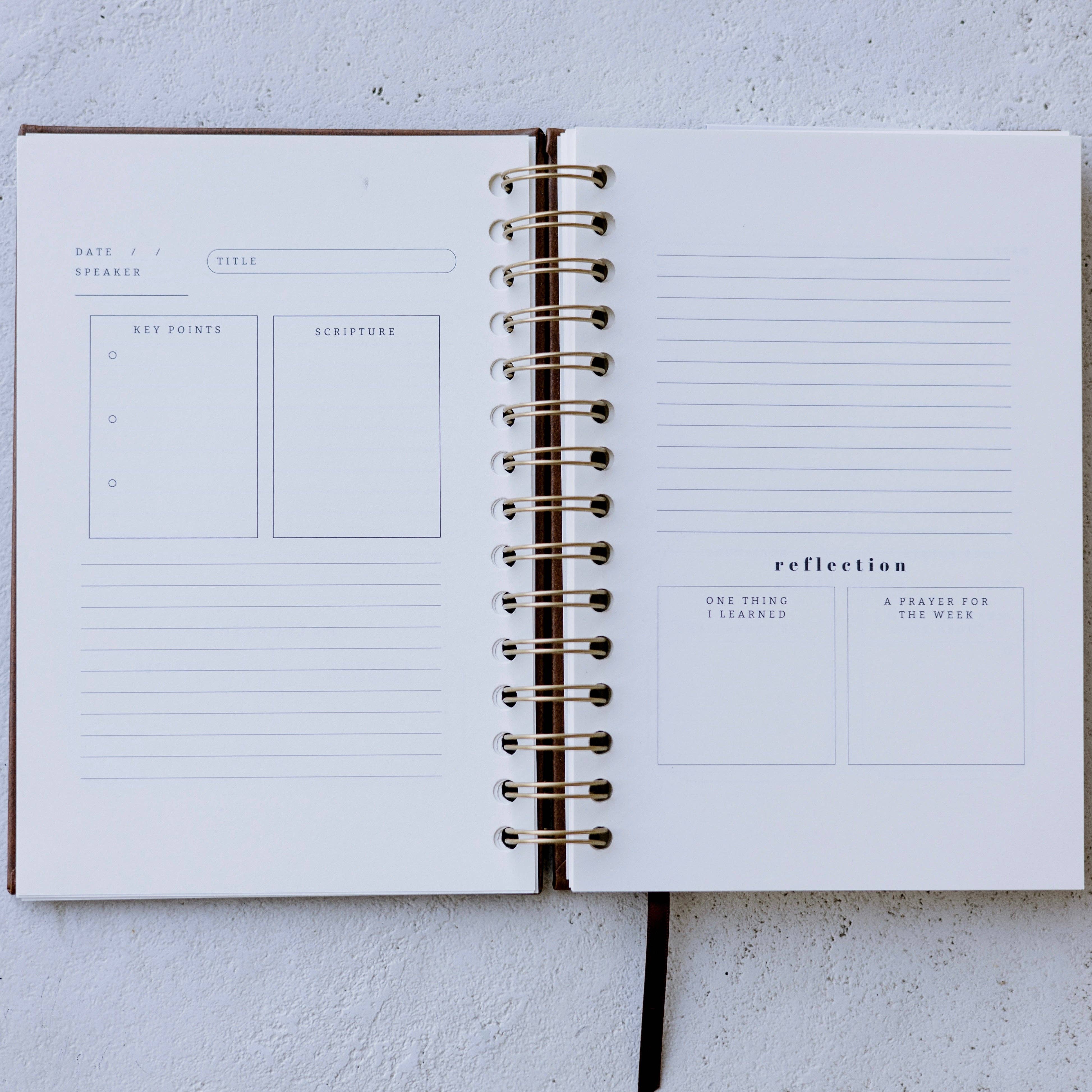 Church Notes Journal - Black Leatherette