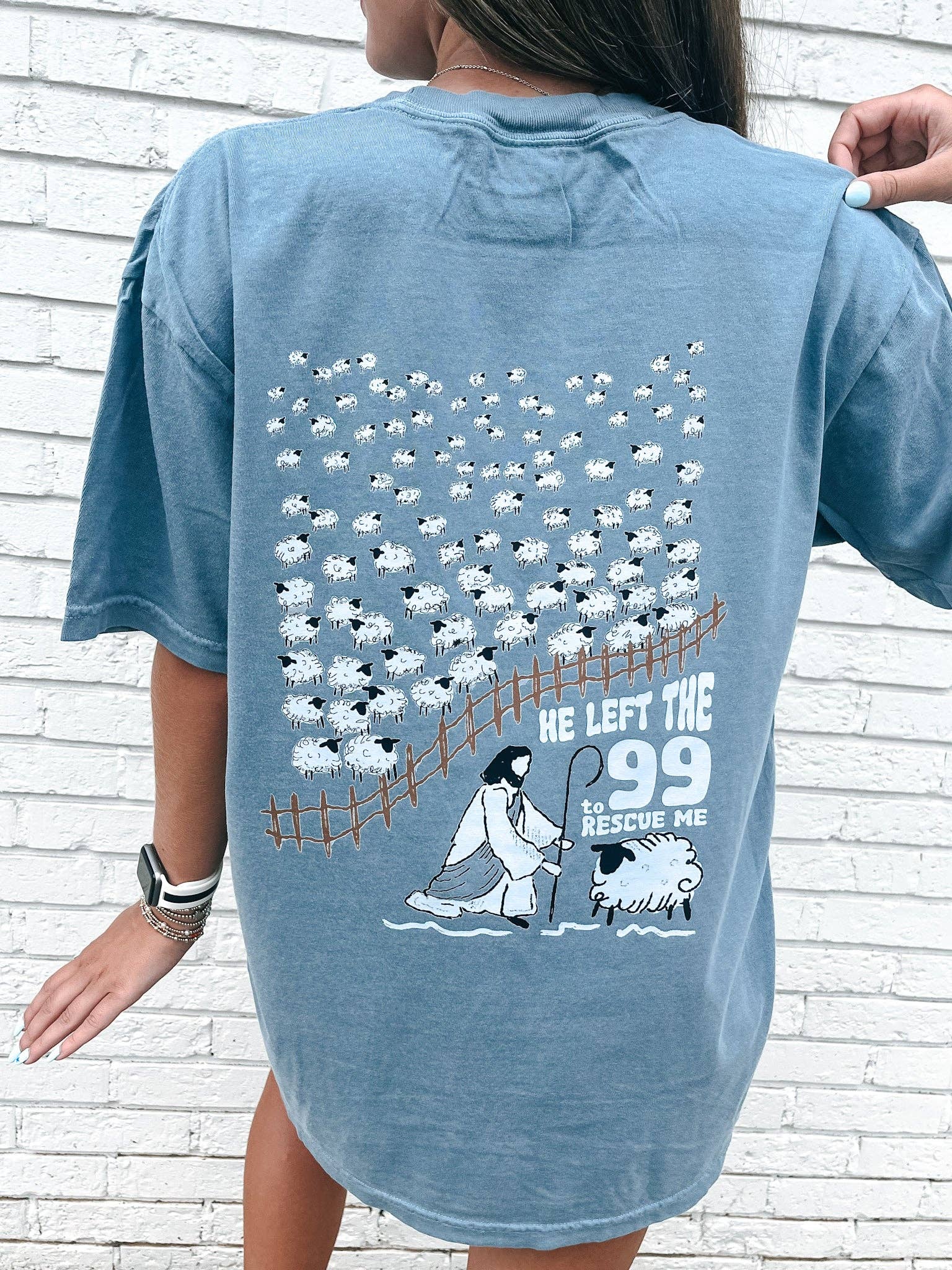 The 99 Doodled Tee — Ice Blue
