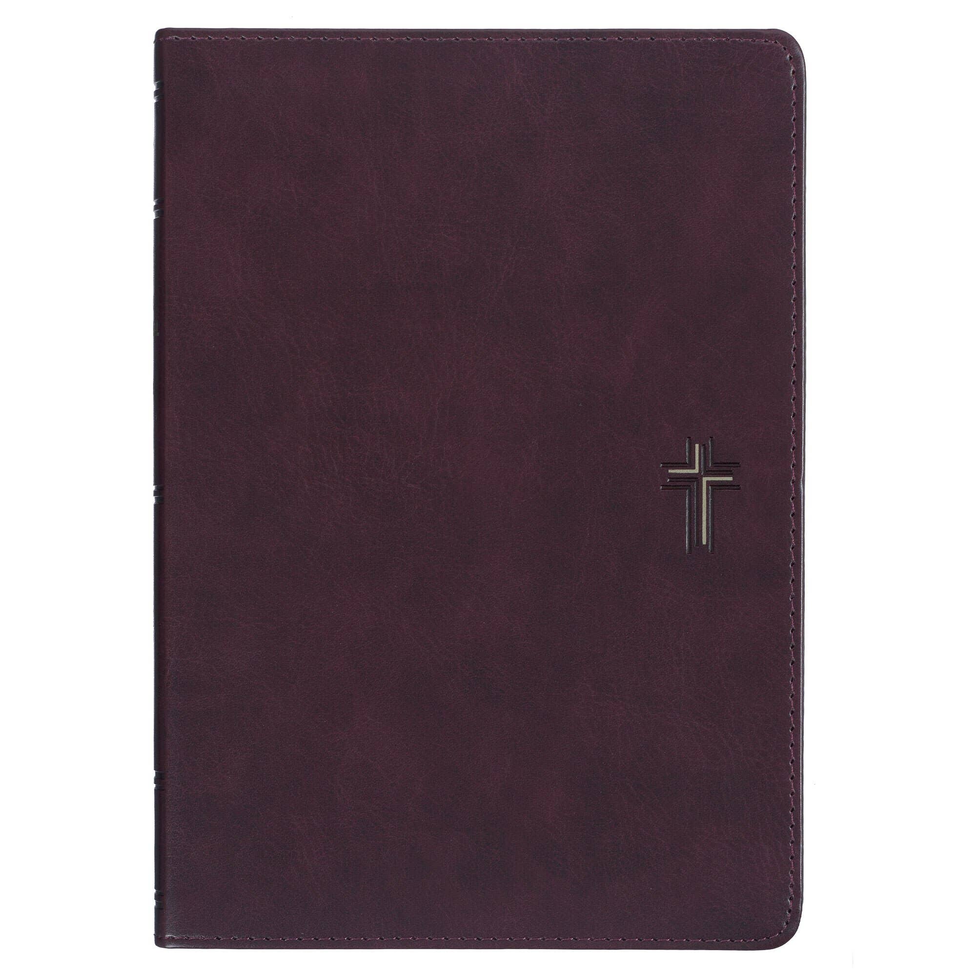 Devotional Bible NLT for Men Faux Leather Walnut Brown Cross
