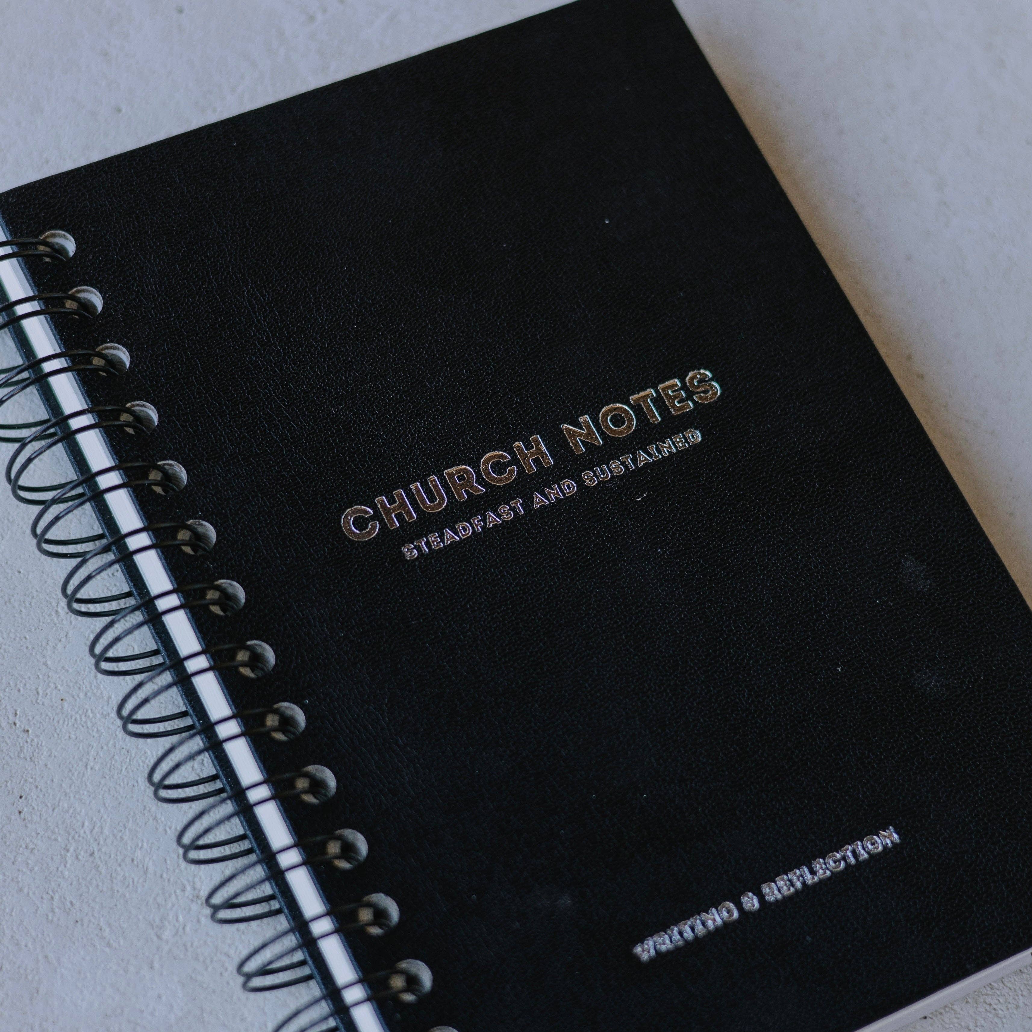 Church Notes Journal - Black Leatherette