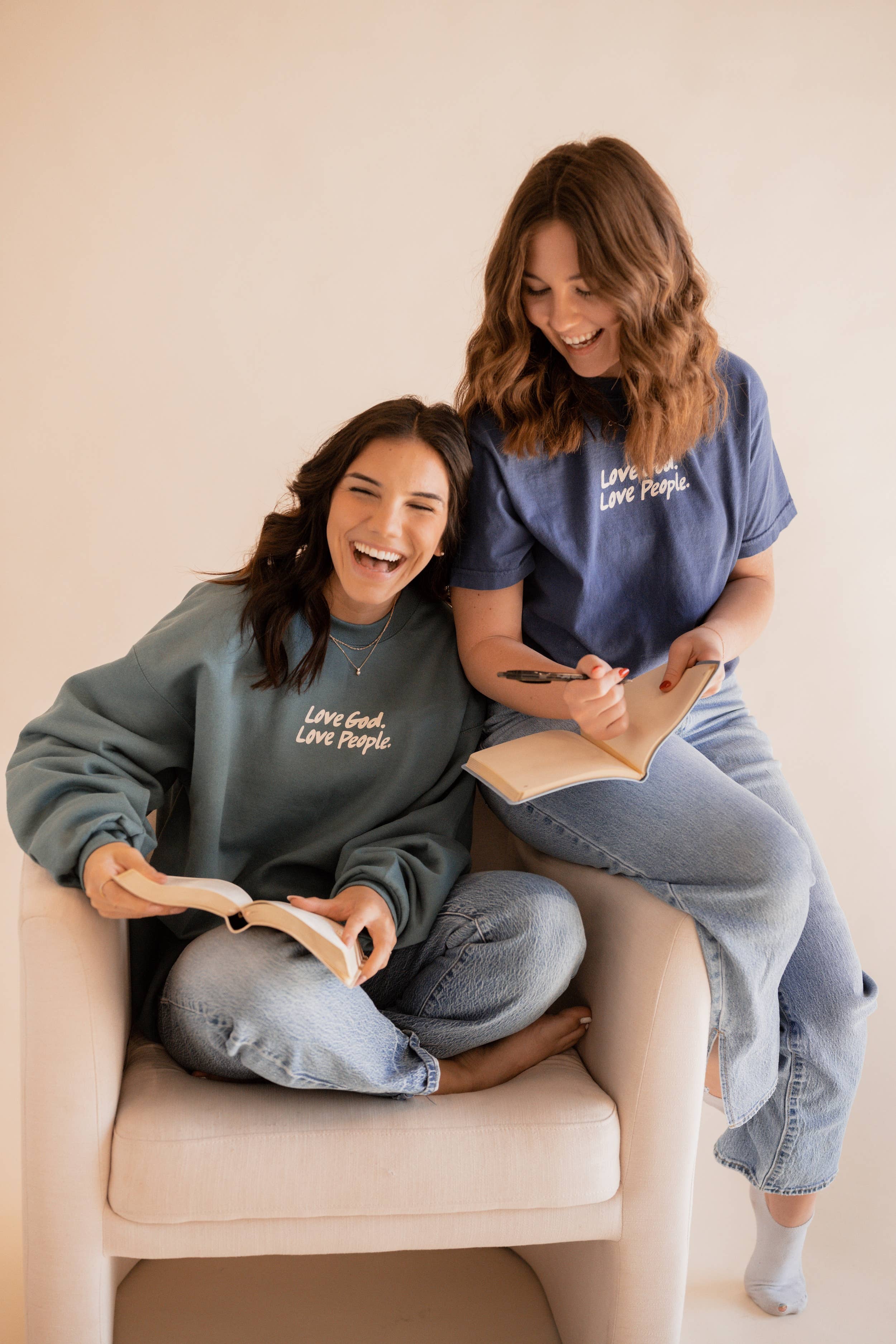 Love God Love People Tee — Classic Blue