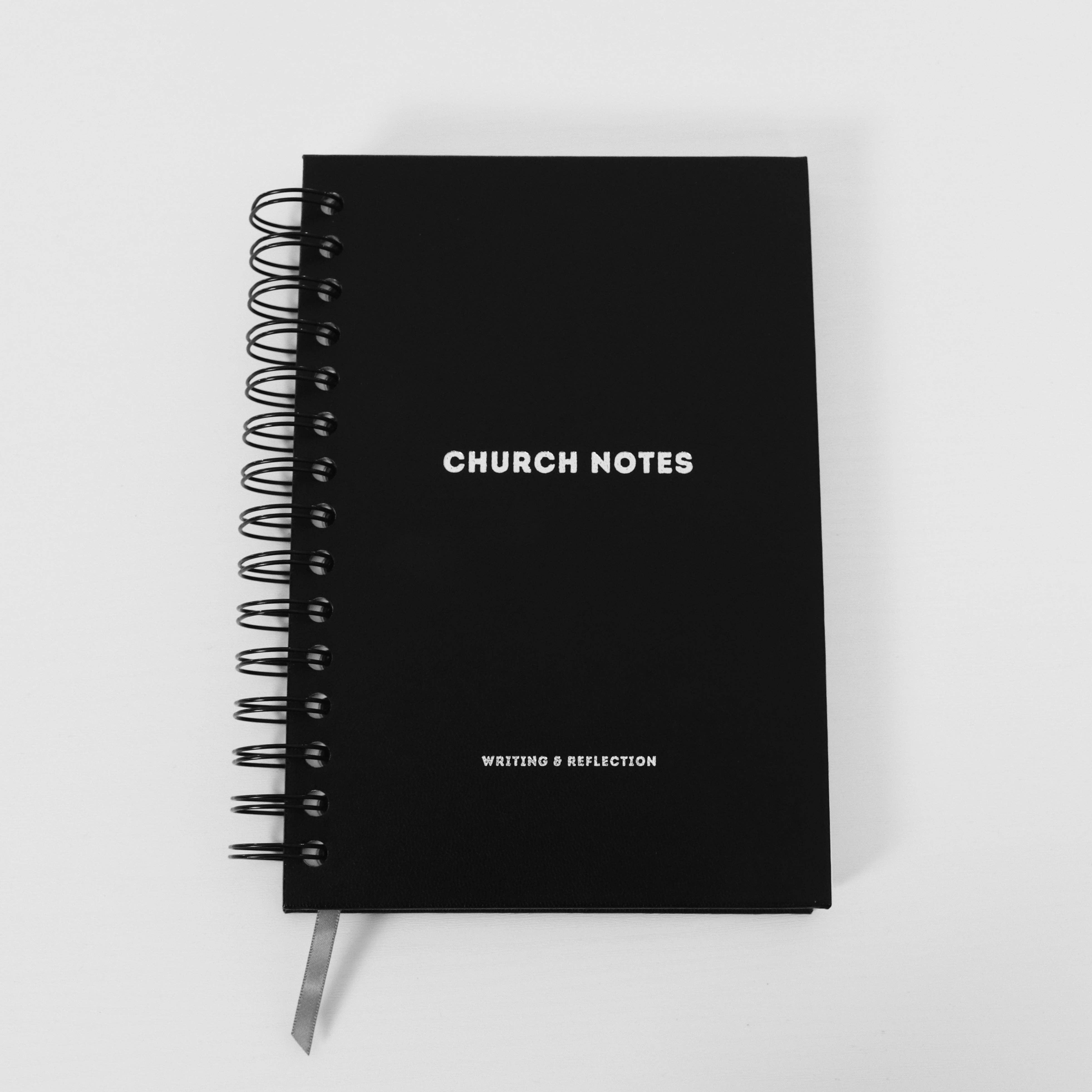 Church Notes Journal - Black Leatherette
