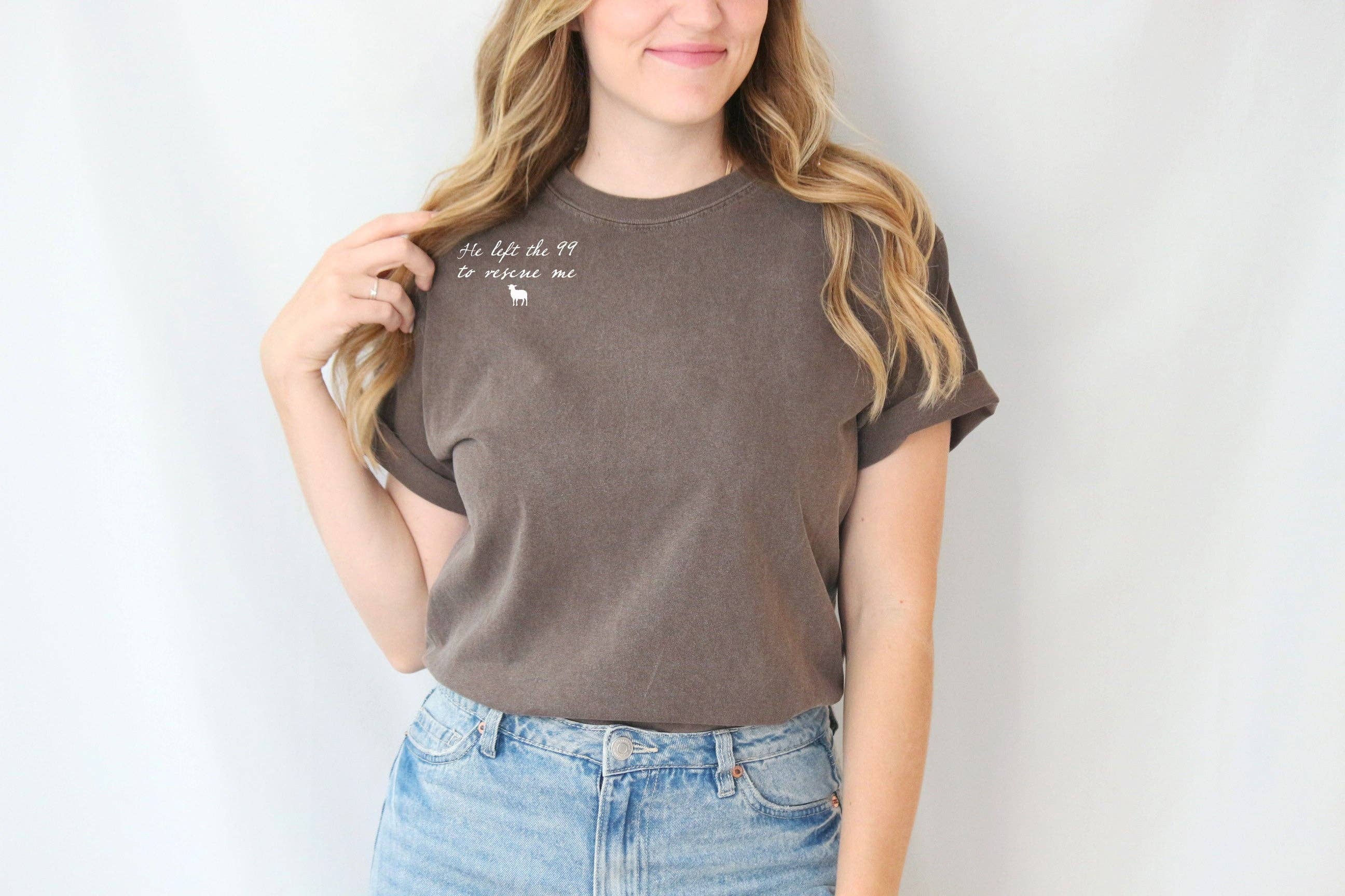 He Left the 99 to Rescue Me Tee — Berry