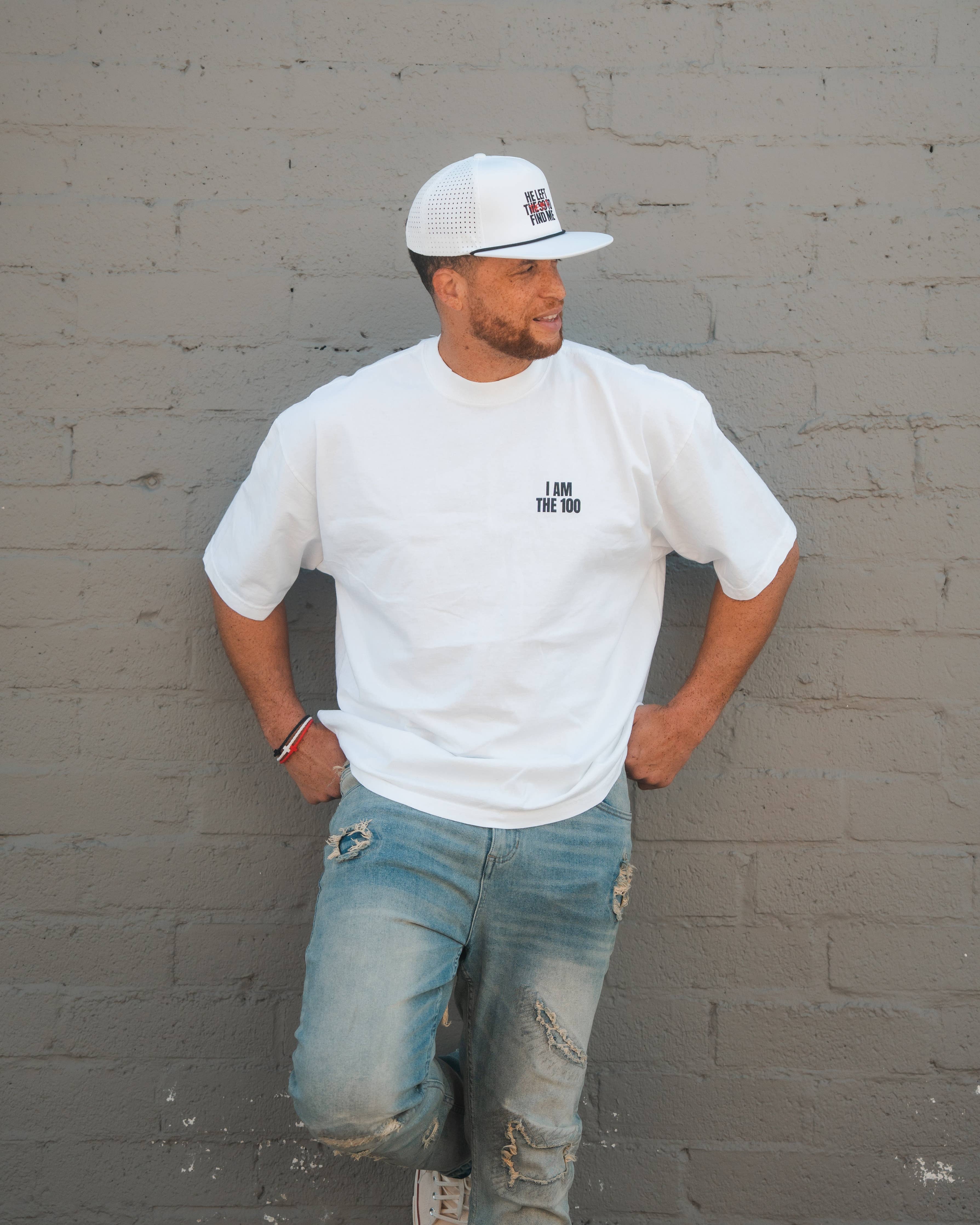 I AM THE 100 White Tee